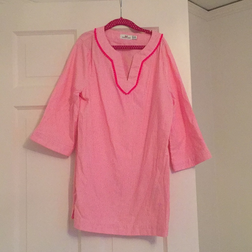Pink and White Striped Tunic